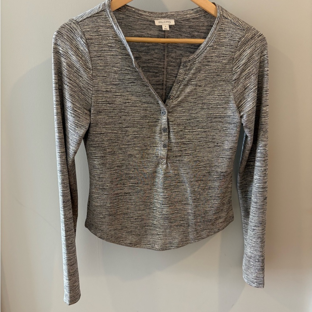 Splendid silver Long Sleeve Top